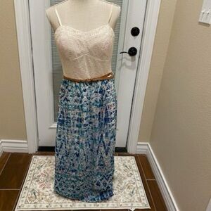 Blue Patterned Women's Skirt